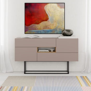 Sivo-béžová nízka komoda 145x82 cm Titan – Marckeric - Image 8