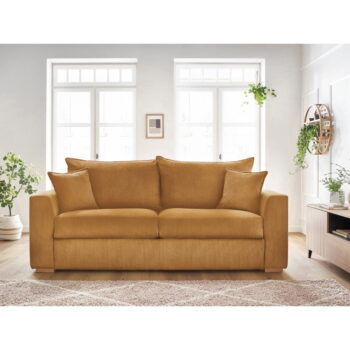 Menčestrová rozkladacia pohovka v horčicovej farbe 225 cm Augustin – Bobochic Paris - Image 6