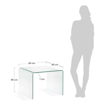 Sklenený odkladací stolík 60x60 cm Burano – Kave Home – Obrázok 4