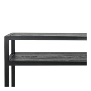 Čierny konzolový stolík s doskou z dubového dreva 30x120 cm Daniël – Spinder Design - Image 7