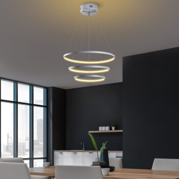 Sivé LED závesné svietidlo ø 50 cm Simit – Opviq lights – Obrázok 8