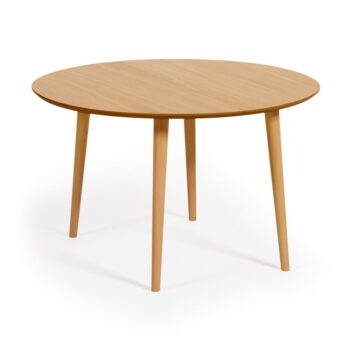 Rozkladací jedálenský stôl v dekore duba v prírodnej farbe ø 120 cm Oqui – Kave Home