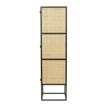 Čierna ratanová skrinka 40x145 cm Guuji - White Label