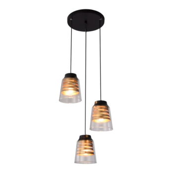 Čierne závesné svietidlo so skleneným tienidlom Fresno - Candellux Lighting - Image 2