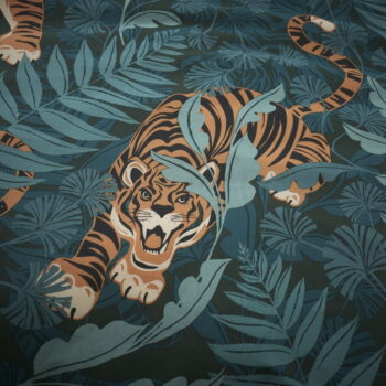 Zelené/hnedé obliečky na dvojlôžko 200x200 cm Tropic Tiger Leaf – Catherine Lansfield – Obrázok 5