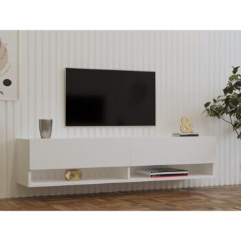Biely TV stolík 141x31x30 cm Arges – Kalune Design - Image 2
