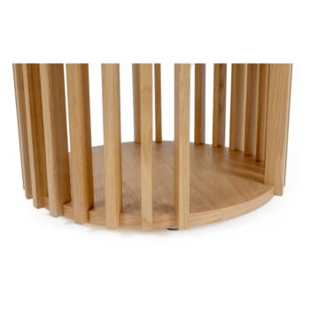 Odkladací stolík z dubového dreva Woodman Drum, ø 53 cm - Image 6