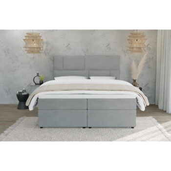 Svetlosivá boxspring posteľ s úložným priestorom 160x200 cm Lola – Ropez - Image 3