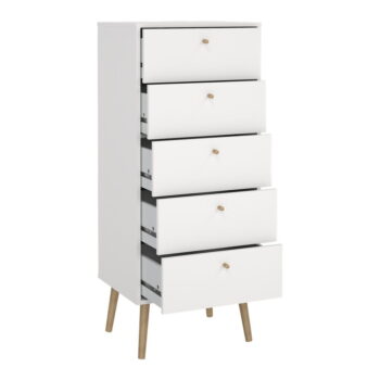 Biela vysoká komoda 50x120 cm Bodo – Tvilum - Image 7