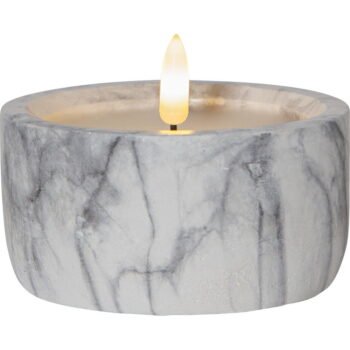 Sivo-biela betónová LED sviečka Star Trading Flamme Marble, výška 7,5 cm - Image 2