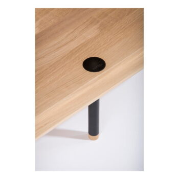 TV stolík z dubového dreva v čierno-prírodnej farbe 180x64 cm Fina – Gazzda – Obrázok 11