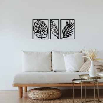 Kovová nástenná dekorácia 80x38 cm Leaf – Wallity - Image 2