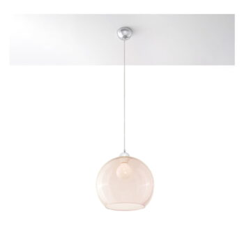 Béžové závesné svietidlo so skleneným tienidlom ø 30 cm Bilbao – Nice Lamps - Image 2