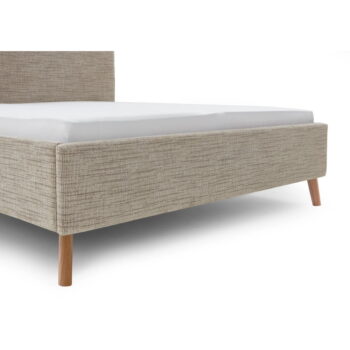 Béžová čalúnená dvojlôžková posteľ s úložným priestorom s roštom 160x200 cm Riva – Meise Möbel - Image 11