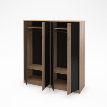 Šatníková skriňa v dekore duba v čierno-prírodnej farbe 180x197,5x53 cm Dennis – Marckeric – Obrázok 4