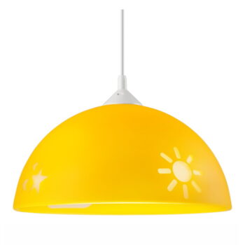 Okrovožlté detské svietidlo so skleneným tienidlom ø 30 cm Day & Night – LAMKUR - Image 6