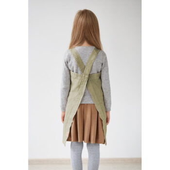 Detská zelená ľanová zástera Linen Tales Pinafore, 60 x 34 cm - Image 2