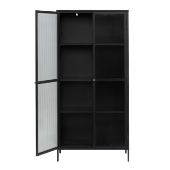 Čierna kovová vitrína 90x190 cm Bronco - Unique Furniture - Image 3