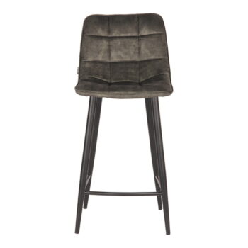 Khaki zamatové barové stoličky v súprave 2 ks 94 cm Jelt – LABEL51 - Image 2