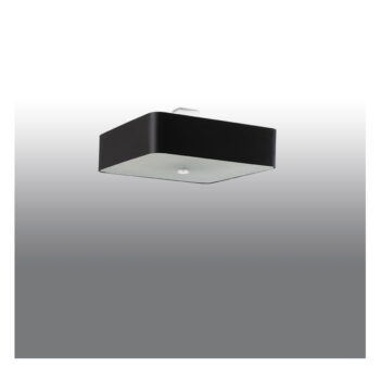 Čierne stropné svietidlo so skleneno-textilným tienidlom 55x55 cm Kortez – Nice Lamps - Image 3