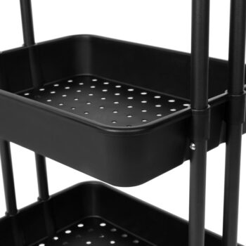 Čierny plastový pojazdný regál 43x36 cm Grena – Compactor - Image 3