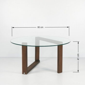 Hnedý okrúhly konferenčný stolík ø 80 cm Yuvarlak - Neostill - Image 3