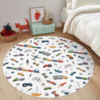 Biely detský koberec ø 80 cm Comfort – Mila Home - Image 3