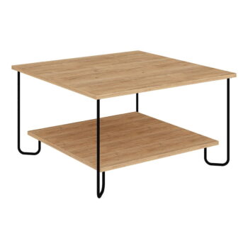 Konferenčný stolík s doskou v dubovom dekore v prírodnej farbe 80x80 cm Tonka – Marckeric
