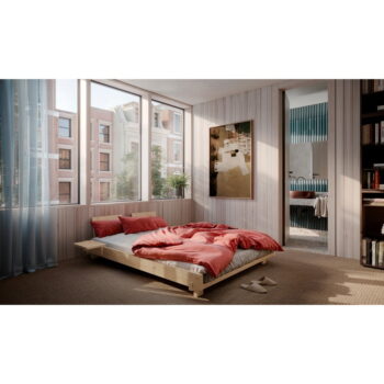 Dvojlôžková posteľ z borovicového dreva s roštom v prírodnej farbe 160x200 cm Social Bed – Karup Design - Image 6