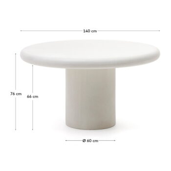 Okrúhly záhradný jedálenský stôl ø 140 cm Addaia – Kave Home - Image 6