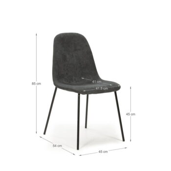 Tmavosivé jedálenské stoličky v súprave 4 ks Renne – Marckeric - Image 5