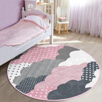 Ružovo-sivý detský koberec ø 80 cm Comfort – Mila Home - Image 5