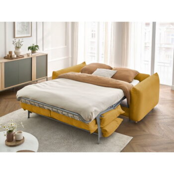 Žltá rozkladacia pohovka 214 cm Ernest – Bobochic Paris – Obrázok 5
