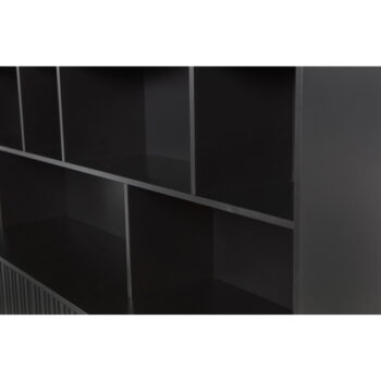 Čierna knižnica z borovicového dreva 200x150 cm Gravure – WOOOD - Image 8