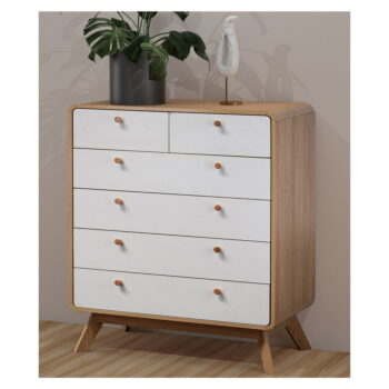 Vysoká komoda v dekore duba v bielo-prírodnej farbe 81x104 cm Caitlin – Støraa - Image 7