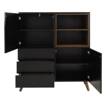 Vysoká komoda v dekore orecha v čierno-prírodnej farbe 120x133 cm Plain – Tenzo – Obrázok 5