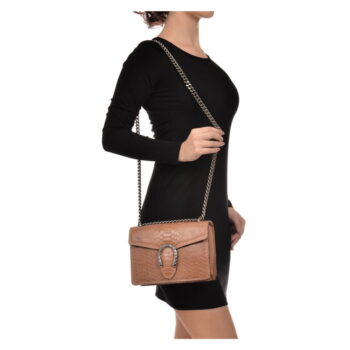 Koňakovohnedá kožená listová kabelka Renata Corsi Fiona – Obrázok 5