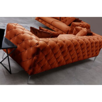 Oranžová zamatová pohovka 197 cm Como – Artie - Image 3