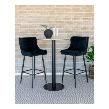 Okrúhly barový stôl s doskou v dekore mramoru ø 70 cm Bolzano – House Nordic – Obrázok 6