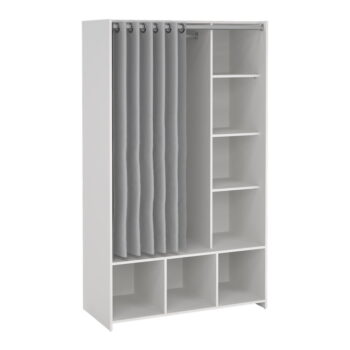 Bielo-sivá šatníková skriňa 105x180 cm Kit – Tvilum - Image 2