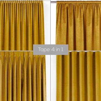 Zamatový dimout záves v horčicovej farbe 530x300 cm Velto – Filumi - Image 5
