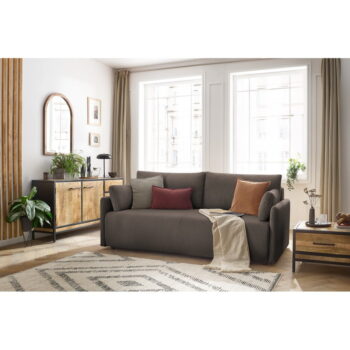 Hnedá menčestrová rozkladacia pohovka 211 cm Marcel – Bobochic Paris - Image 10