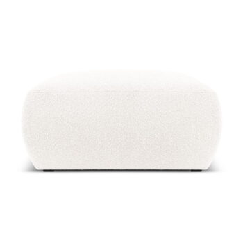 Biely taburet z textílie bouclé Molino – Micadoni Home