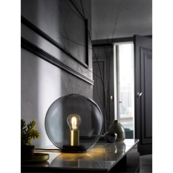 Čierna stolová lampa so skleneným tienidlom Dini – Fischer & Honsel - Image 2