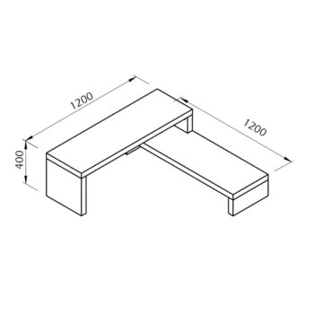 Dvojitý televízny stolík čierny s betónovým dekorom TemaHome Cliff, 125 × 40 cm – Obrázok 9