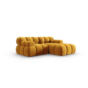 Žltá zamatová rohová pohovka (pravý roh) Bellis – Micadoni Home - Image 2