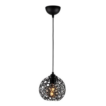 Čierne závesné svietidlo s kovovým tienidlom ø 17 cm Fellini – Opviq lights
