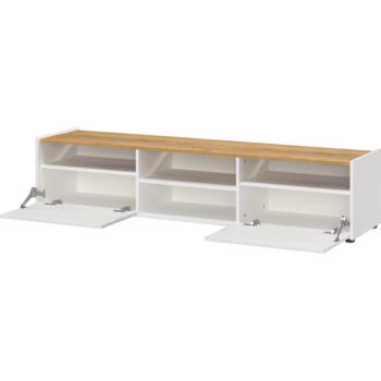 TV stolík v dekore duba v bielo-prírodnej farbe 164x35 cm Schlangen – Germania – Obrázok 3