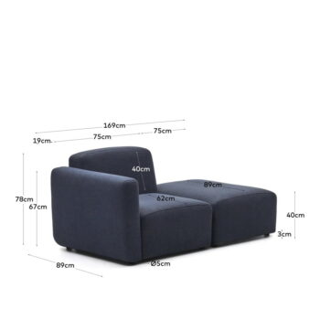 Tmavomodrá leňoška Neom – Kave Home - Image 3