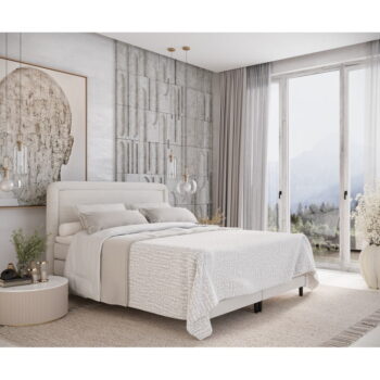 Krémovobiela boxspring posteľ 180x200 cm Dove – Maison de Rêve – Obrázok 8